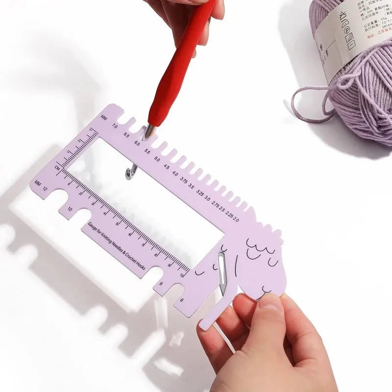 Regla Y Medidor De Palillos Para Tejer - Diseño Oveja - Baúl de Ayün