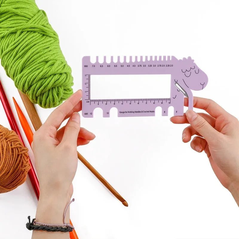 Regla Y Medidor De Palillos Para Tejer - Diseño Oveja - Baúl de Ayün