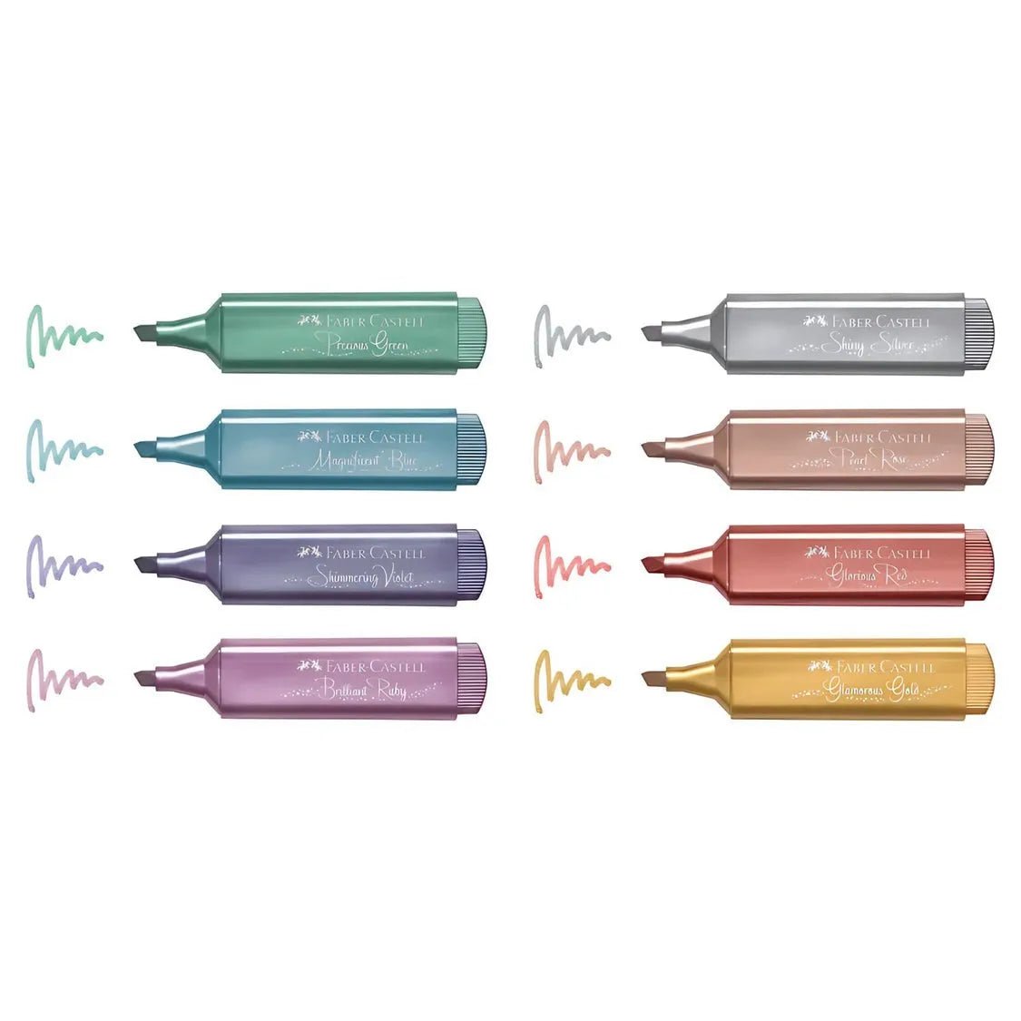 Destacadores metálicos con punta biselada Faber-Castell