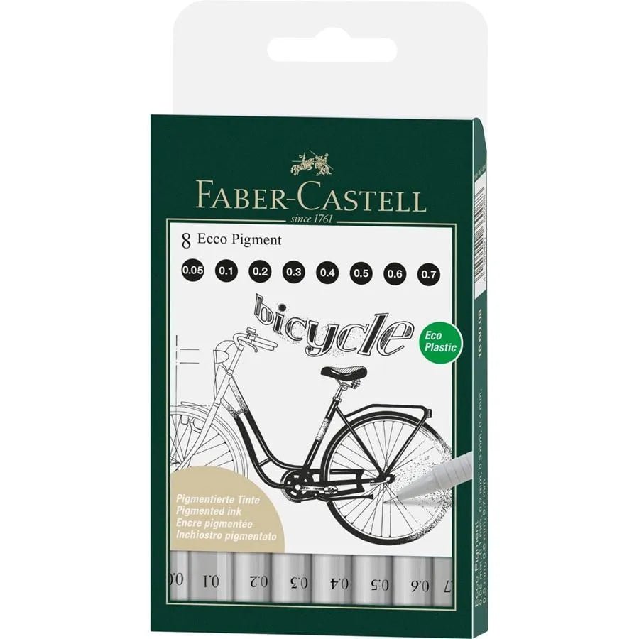 Set de 8 tiralíneas Faber-Castell Ecco Pigment