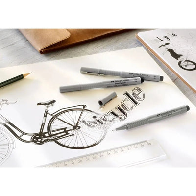 Set 8 Tiralíneas Calibrados Ecco Pigment 0.05 a 0.7mm Faber Castell - Baúl de Ayün