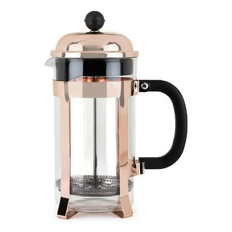 Cafetera Prensa Francesa De Vidrio Rose Gold 1000 Ml 1 Litro - Baúl de Ayün