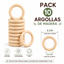 Pack de 10 argollas de madera natural para manualidades
