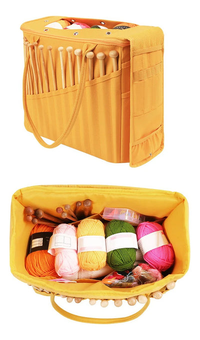 Bolso Organizador Para Tejido Lanas Y Accesorios Para Tejer