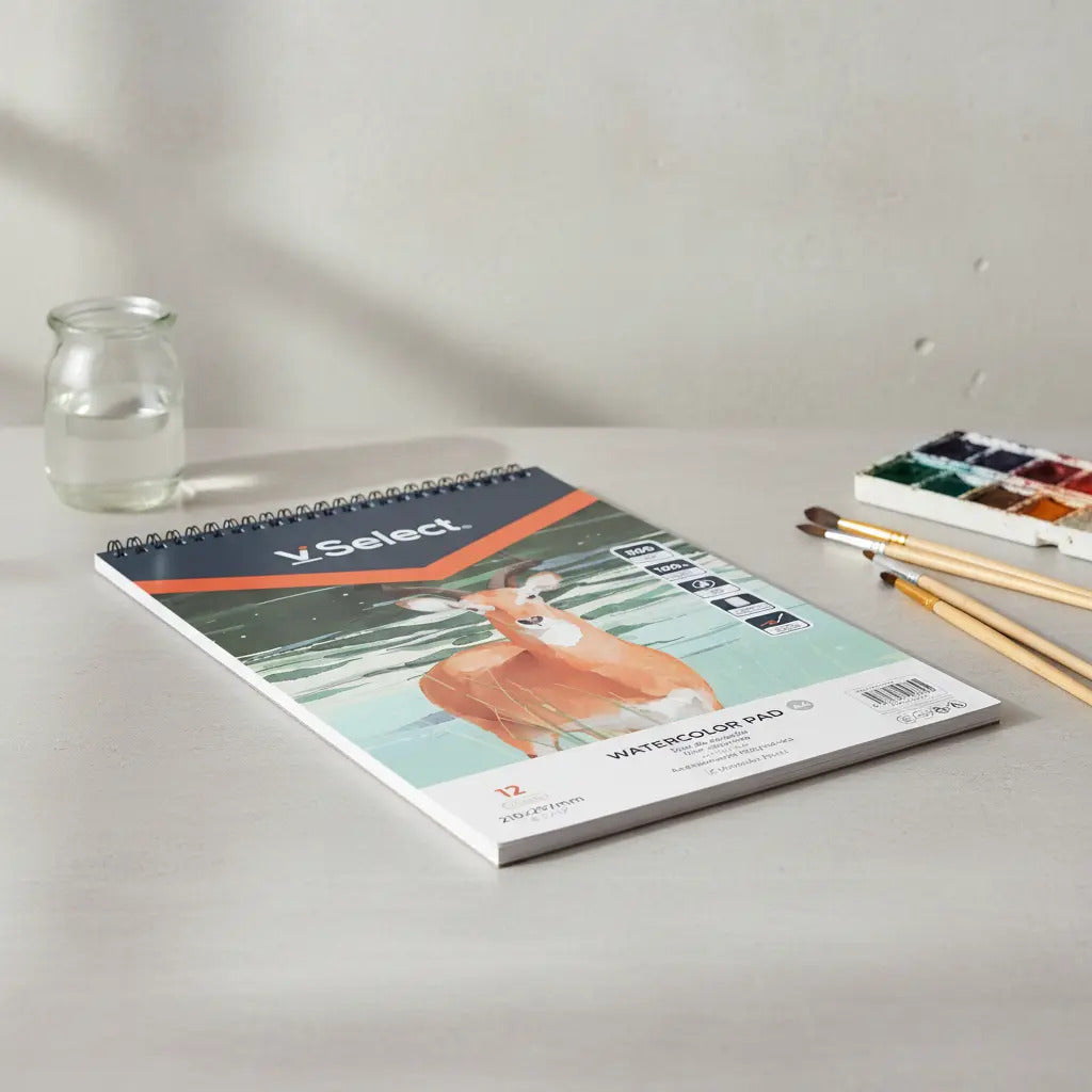 Block Papel Acuarela A4 12 Hojas 300 Gsm Alta Calidad