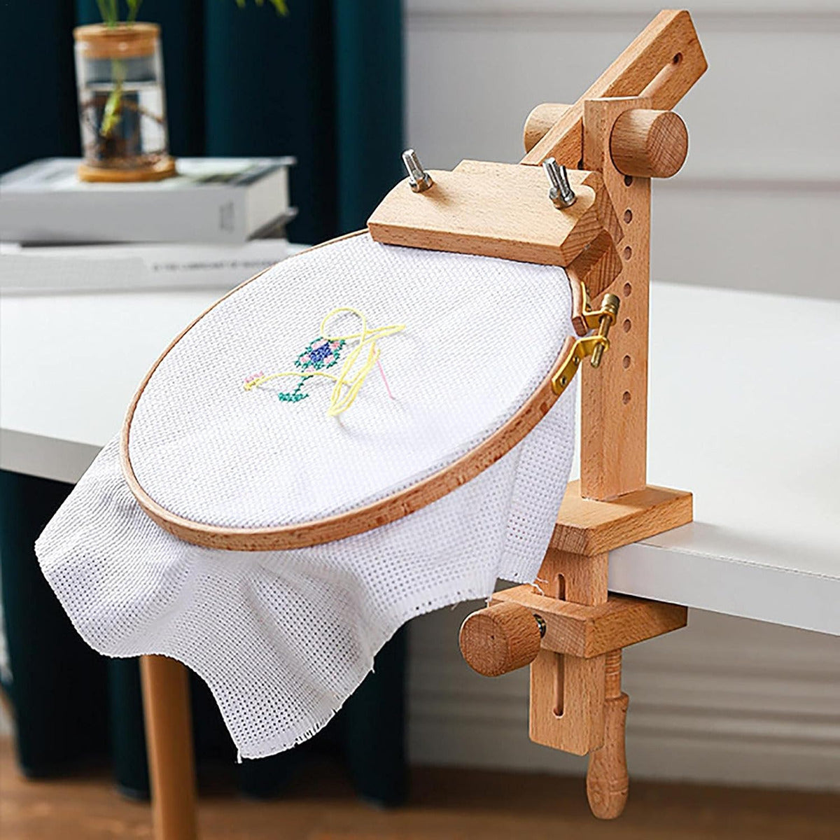 Soporte De Madera Ajustable Para Bastidor De Bordado