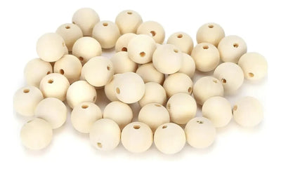 Pack 100 Cuentas De Madera 20mm Color Natural Para Macrame