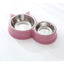 Plato Doble Para Mascotas Perro Gato Comedero Metalico