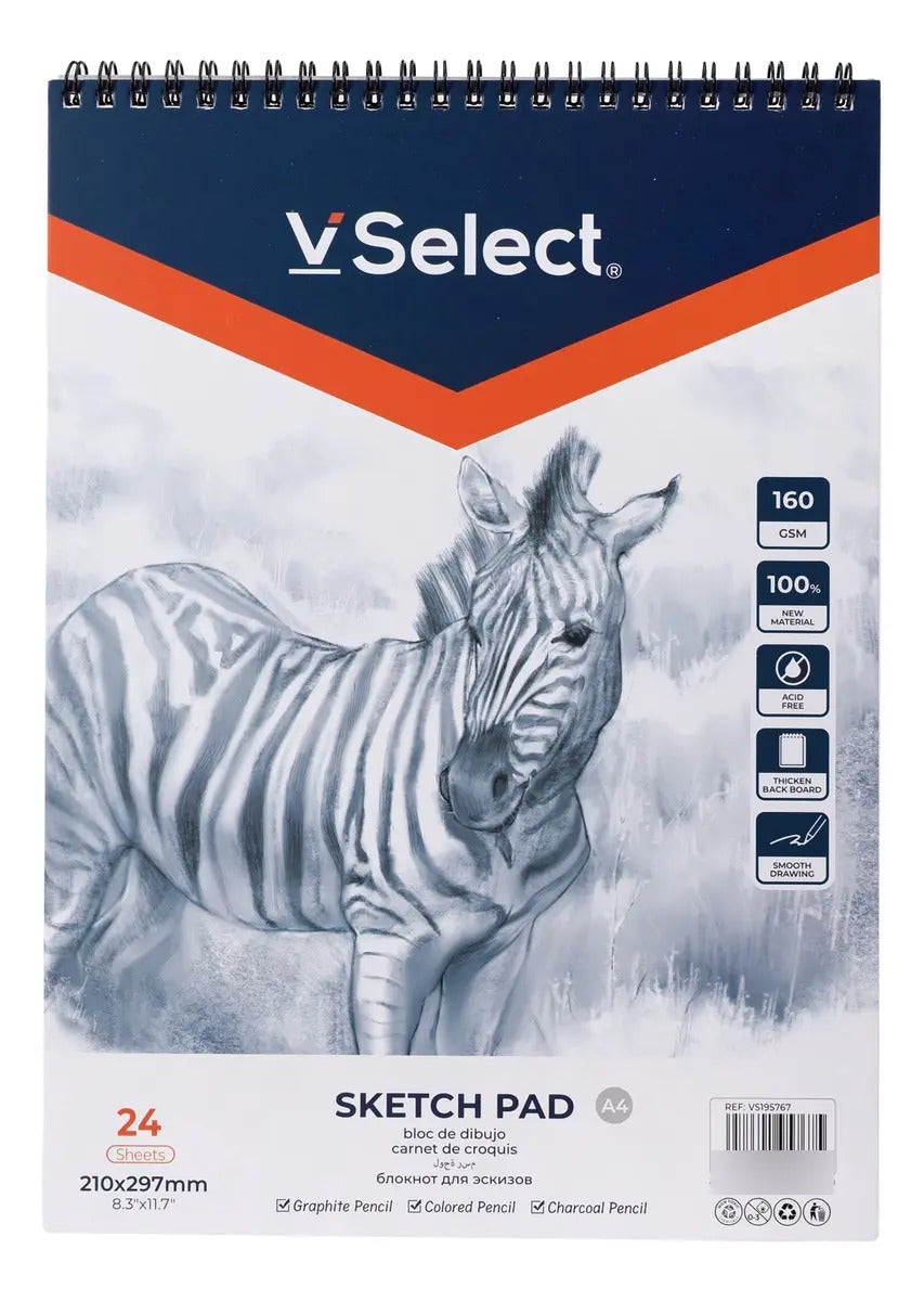 Block De Dibujo A4 160g 24 Hojas Papel Sketch