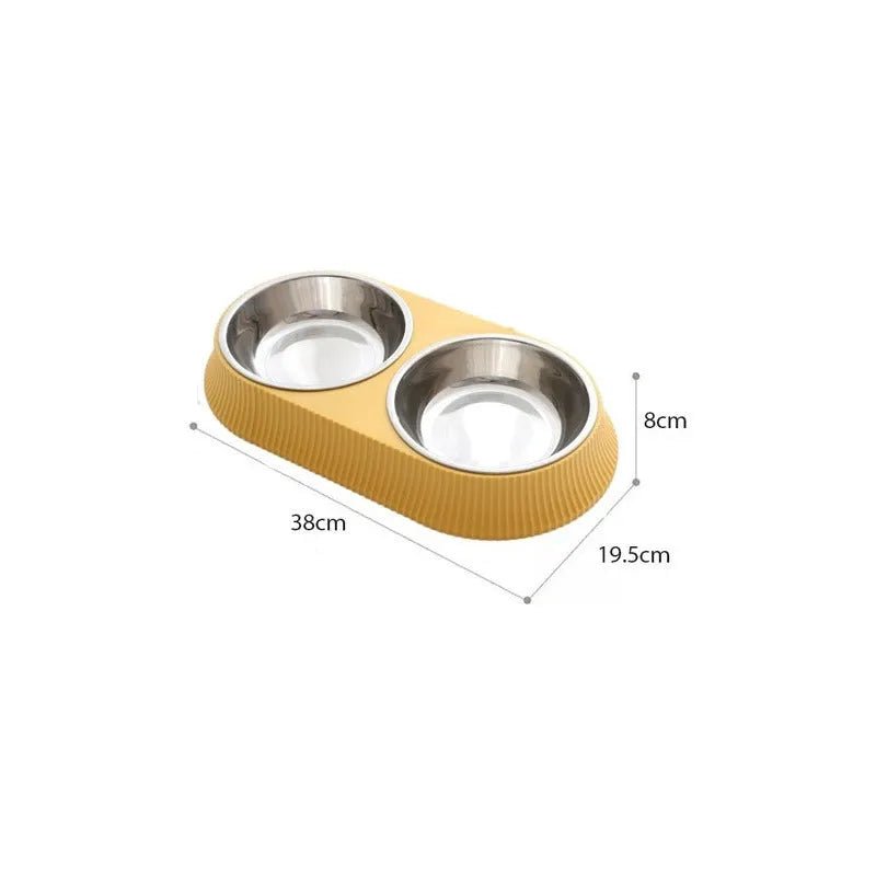Comedero Plato Doble Acero Inox Para Mascotas Perro Gato - Baúl de Ayün