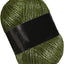 Ovillo de lana metalizada verde olivo – hilo brillante para manualidades