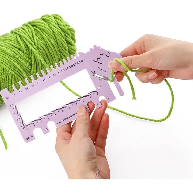 Regla Y Medidor De Palillos Para Tejer - Diseño Oveja - Baúl de Ayün