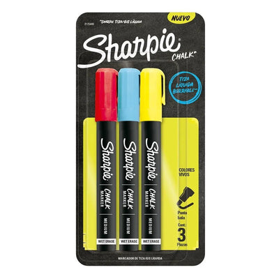 Set 3 Marcadores Tiza Sharpie Chalk para Pizarra y Vidrio - Baúl de Ayün