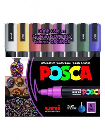 Set POSCA 5M – marcadores punta media en colores oscuros