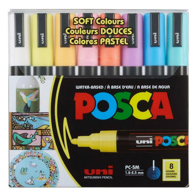 Set POSCA 5M pastel – marcadores punta media de 8 colores