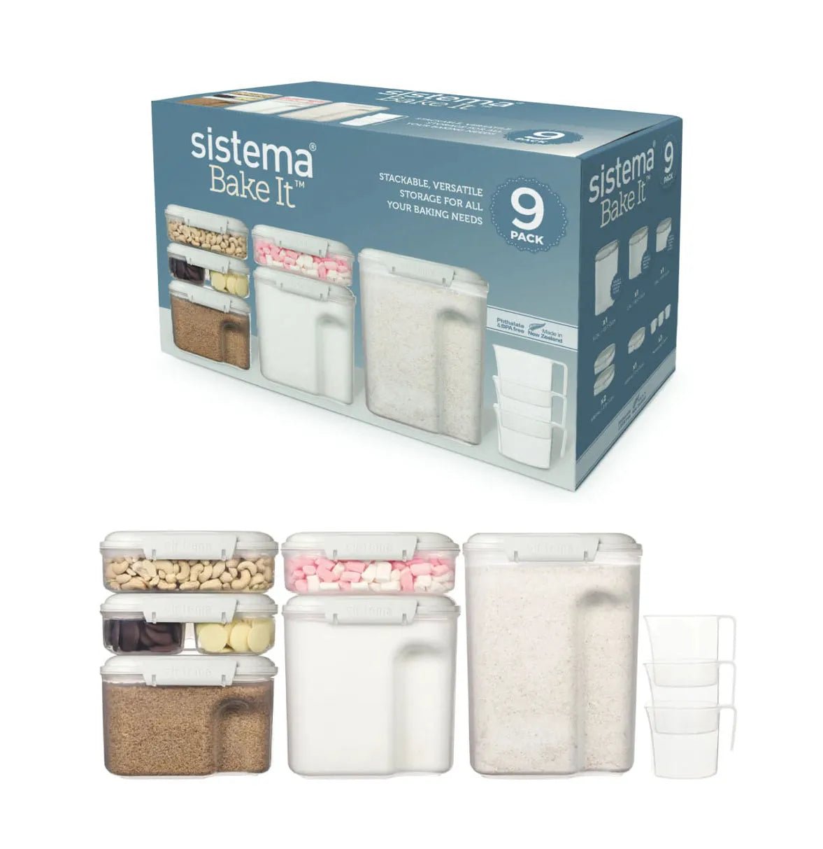 Set Contenedores Herméticos Sistema Bake It 9 piezas - Baúl de Ayün