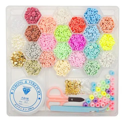 Set De Mostacillas Planas Cuentas Para Pulseras + Accesorios - Baúl de Ayün